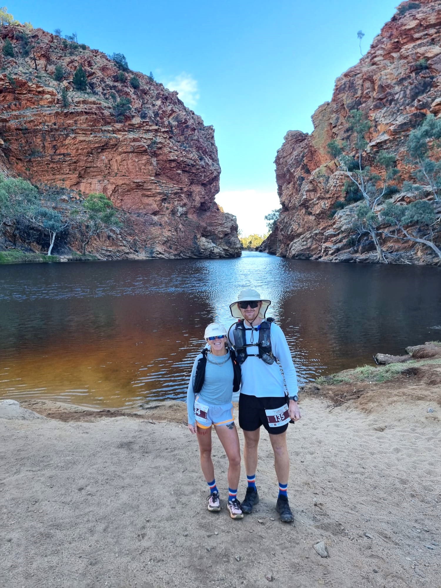 Runners posing before a race in Australia.